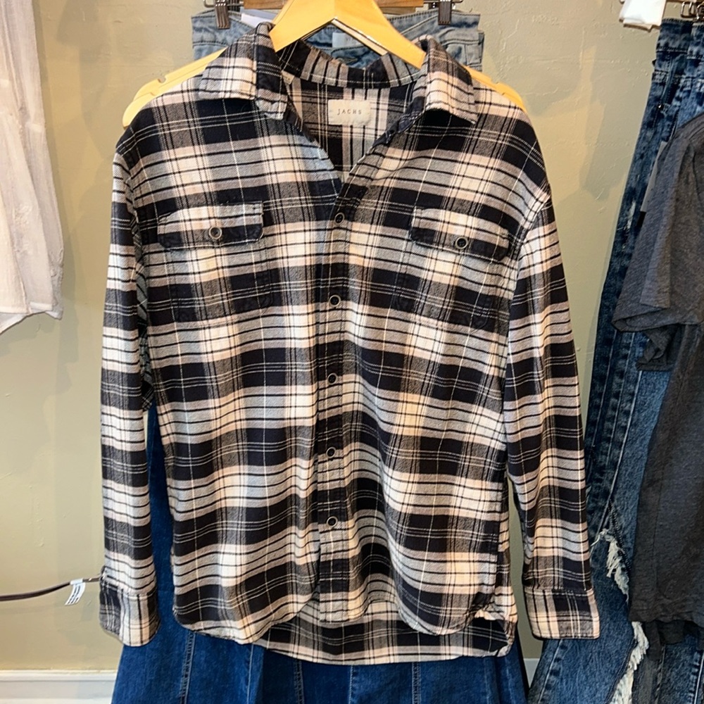Jachs Anthropology flannel black and white quality 100% cotton